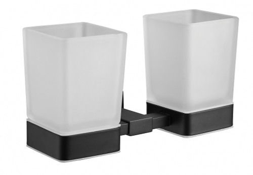 5006-C Стакан ДВОЙНОЙ нас., стеклянная (ЧЕРНЫЙ) ViEiR  (20/1шт)