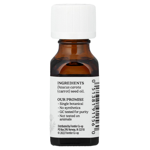 Aura Cacia, 100% чистое эфирное масло, семена моркови, 15 мл (0,5 жидк. унции)