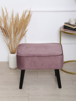 Пуф "Donatello"антивандальный велюр Lilac/венге. Для кухни, прихожей, салона красоты, офиса. 53х41х44см