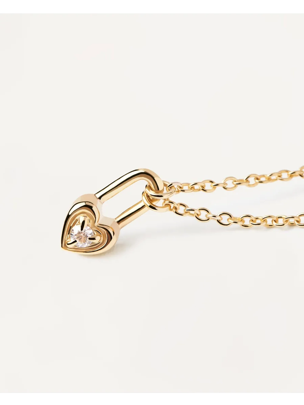 Колье женское PDPaola Heart Padlock серебро 925 пробы покрытое золотом 750 пробы CO01-510-U