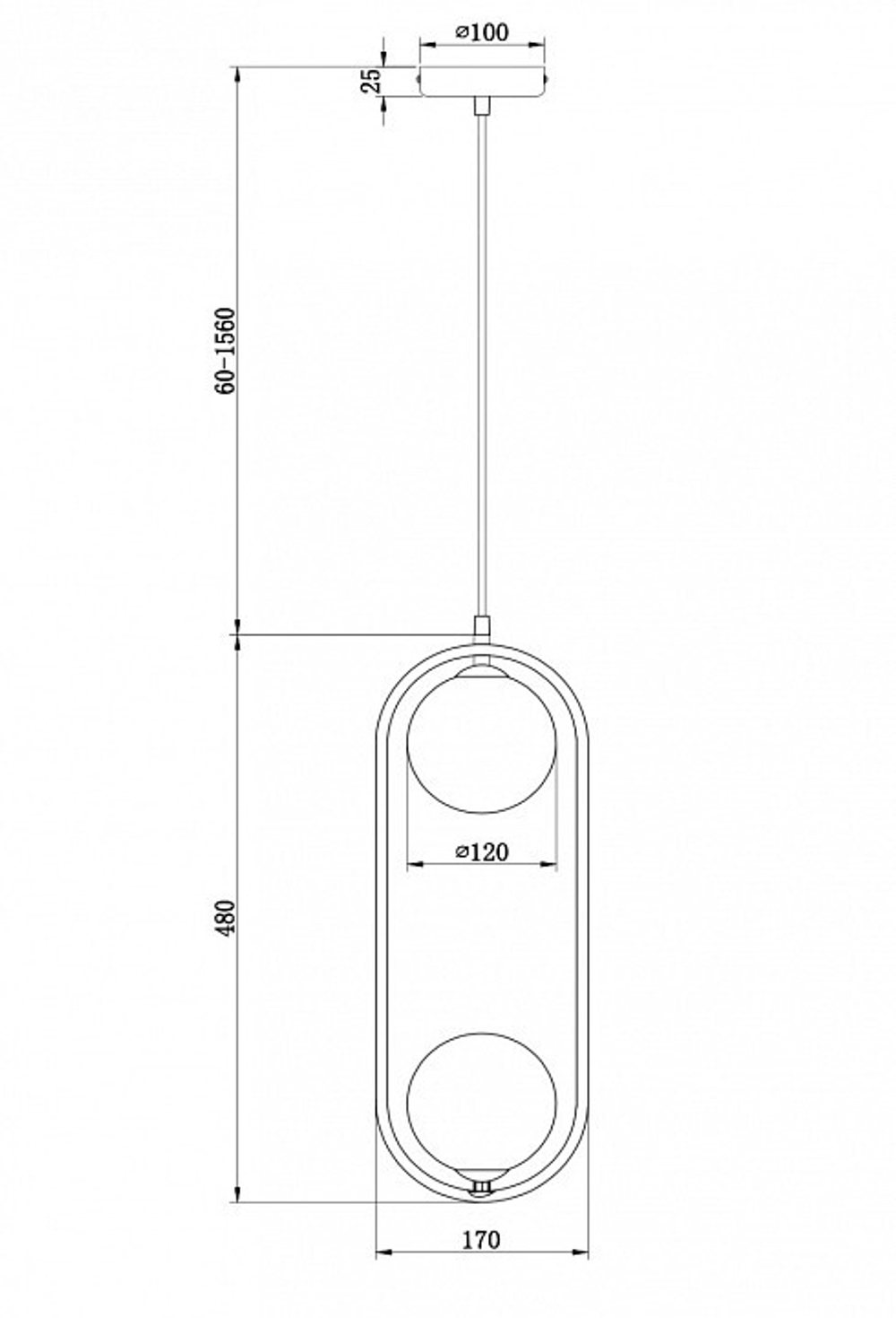 Подвесной светильник Maytoni Ring MOD013PL-02W