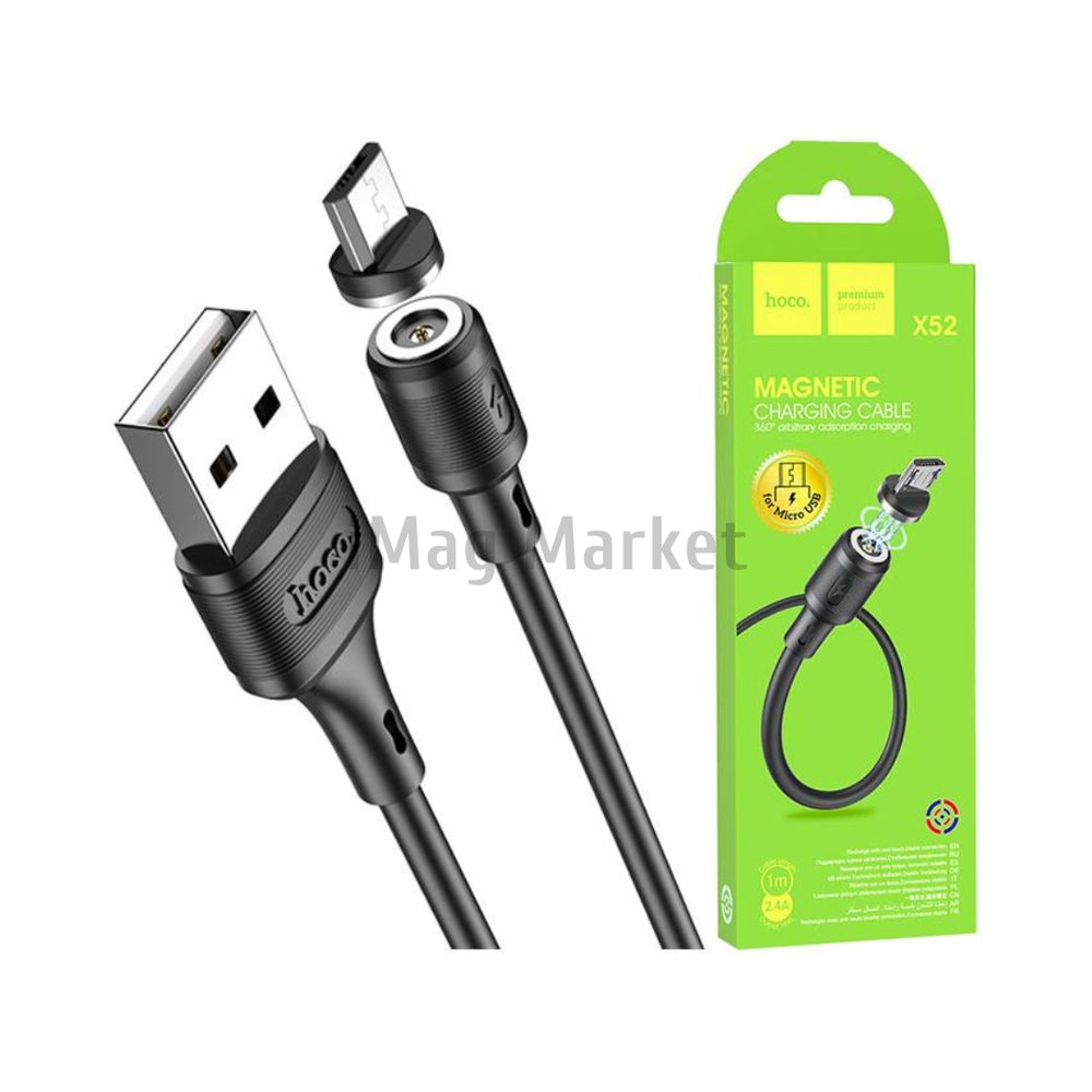 Зарядный кабель Hoco X52, USB-A - micro-USB, 2.4A, 12W, 1 м, черный