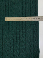Трикотаж шерсть, зеленый темный, жаккард косичка FC#70