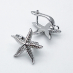 Ювелирные швензы Морская звезда с родиевым покрытием, размер 17*18 мм, цена за пару