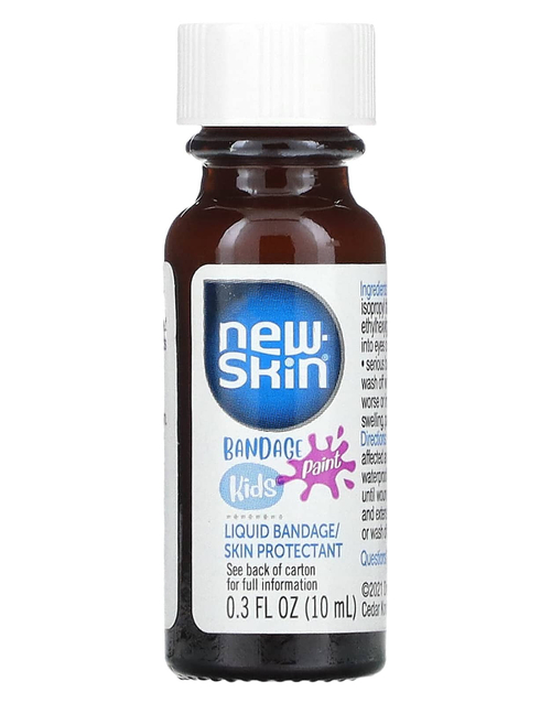 New Skin, Kids, Bandage Paint, жидкий пластырь/защитное вещество для кожи, для детей, фиолетового цвета, 10 мл (0,3 жидк. унции)