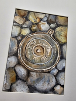 Картина авторская акварельная в паспарту 21х30 см на стену для интерьера "Тепло Коломны"