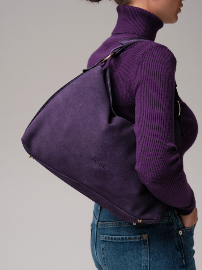Замшевая сумка на плечо Deboro 30900 виноград