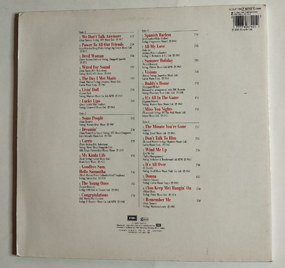 Винтажная виниловая пластинка LP Cliff Richard Remember Me (Germany 1987)