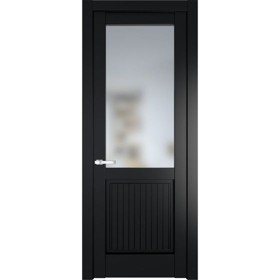 Межкомнатная дверь эмаль Profil Doors 3.2.2PM блэк остеклённая