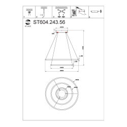 ST604.243.56 Светильник подвесной ST-Luce Золотистый/Белый LED 1*56W 4000K