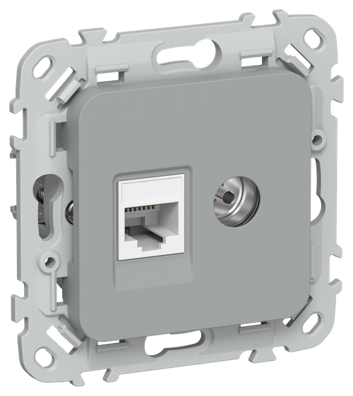 FLITE Розетка 2-местная RJ45/TV категория 5Е UTP РКТВ5е-2-0-ФлС серый IEK