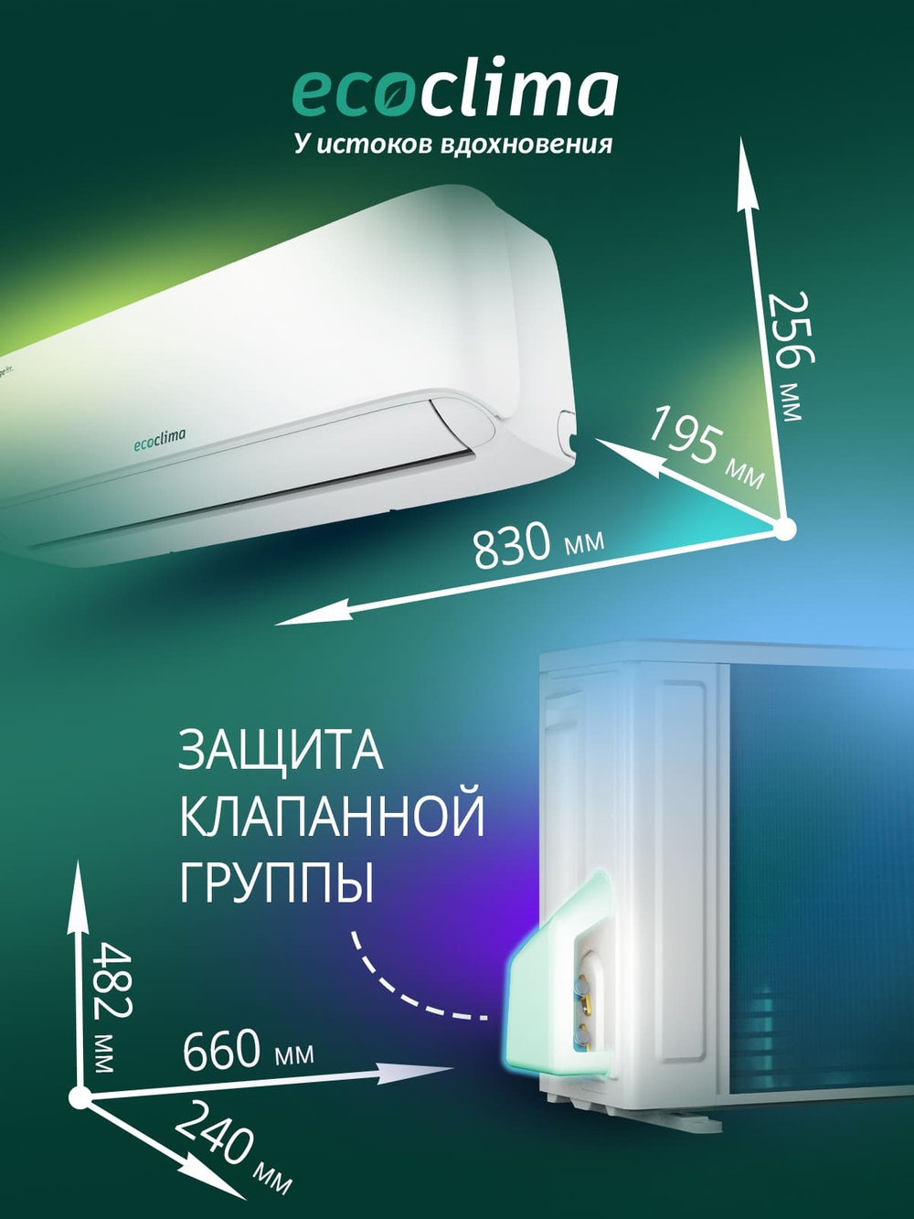 Настенная сплит-система Ecoclima ECW-HE12/BB-4R2 + EC-HE12/B-4R2, белый