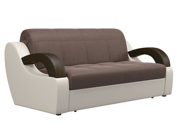 Диван Мадрид 1,6 - Velutto 23 шоколад/беж кожзам/ коричневая накладка