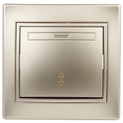 Переключатель Intro Plano 1-103-04 одноклавишный 10А-250В, IP20, СУ, шампань | Intro Plano Шампань