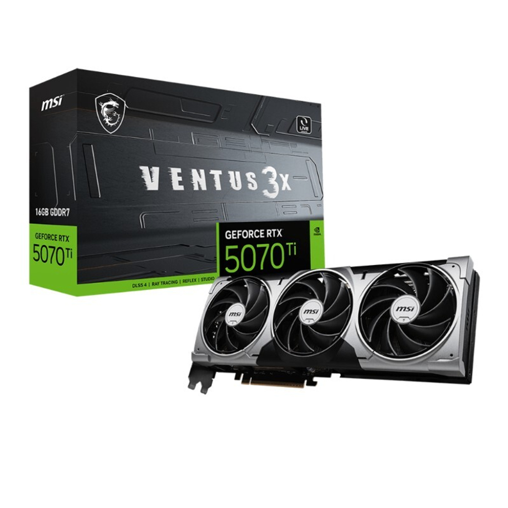 Видеокарта MSI GeForce RTX™ 5070 Ti 16G GDDR7 256-bit, VENTUS 3X, 2467 МГц