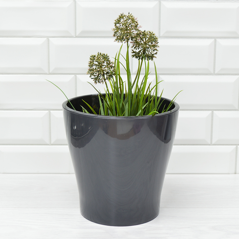 Горшок цветочный Лея 5л двойной (графитовый)