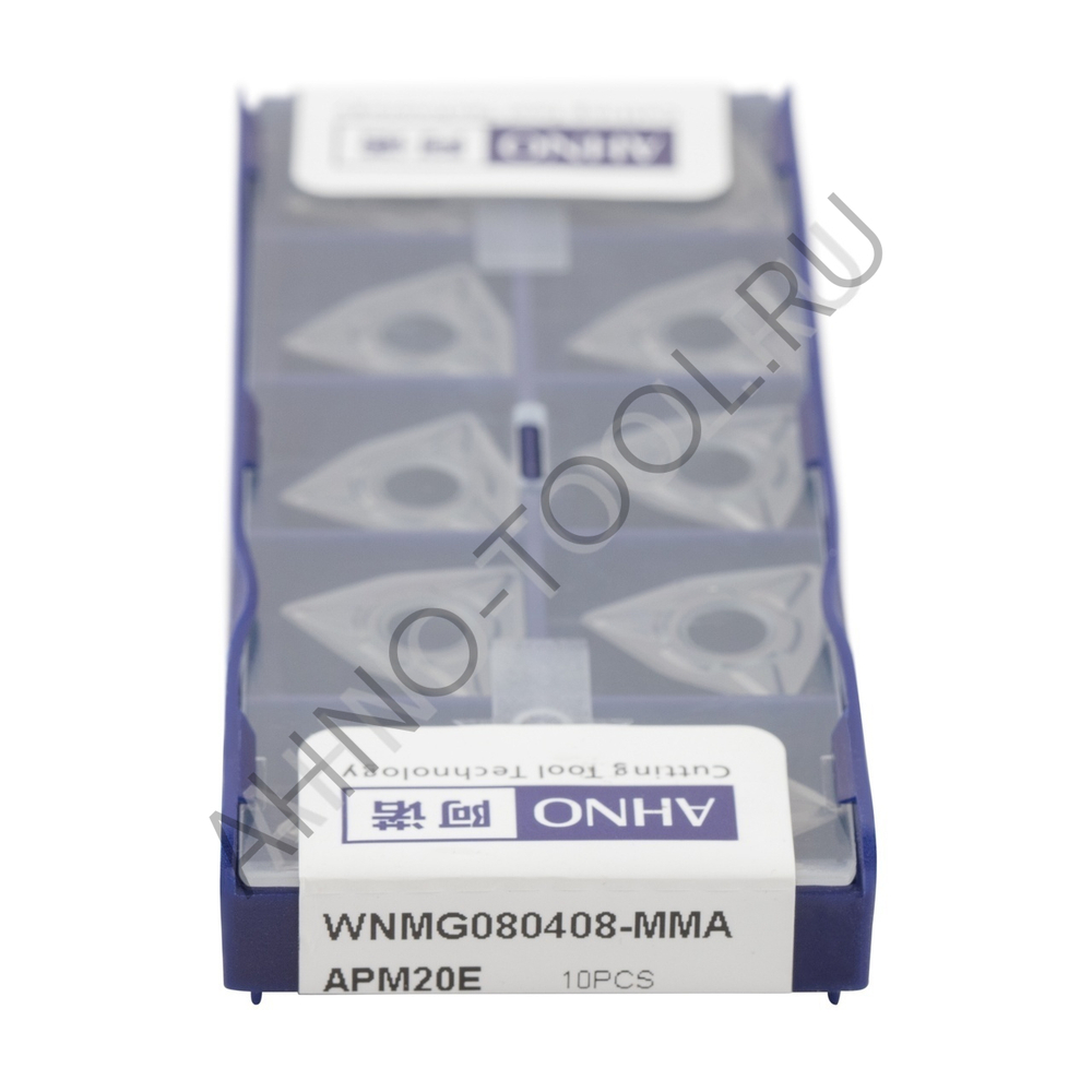 Пластина твердосплавная ISO WNMG080408-MMA APM20E AHNO  по нерж.стали,  получистовая