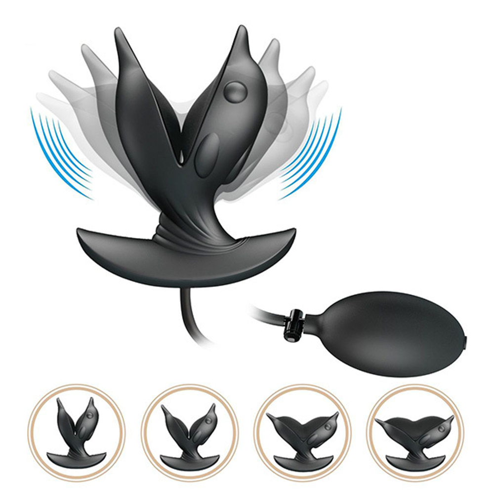 Черный анальный виброэспандер 10,6см Pretty Love Hanson BI-040161Q