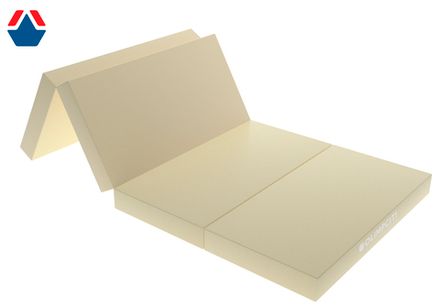 Мат спортивный складной 1000х2000х100 мм  4 сложения (вин.кожа) БЕЖЕВЫЙ