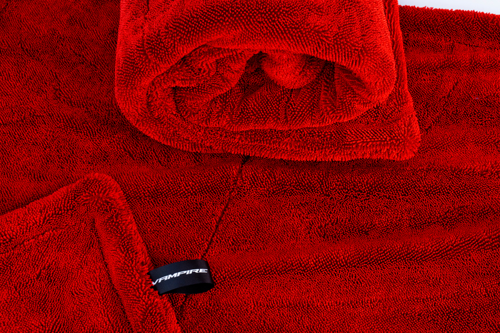 Полотенце VAMPIRE DoubleWipe Premium впитывающее двухстороннее из микрофибры 600х800 мм, КРАСНОЕ, 1500 гр/м2