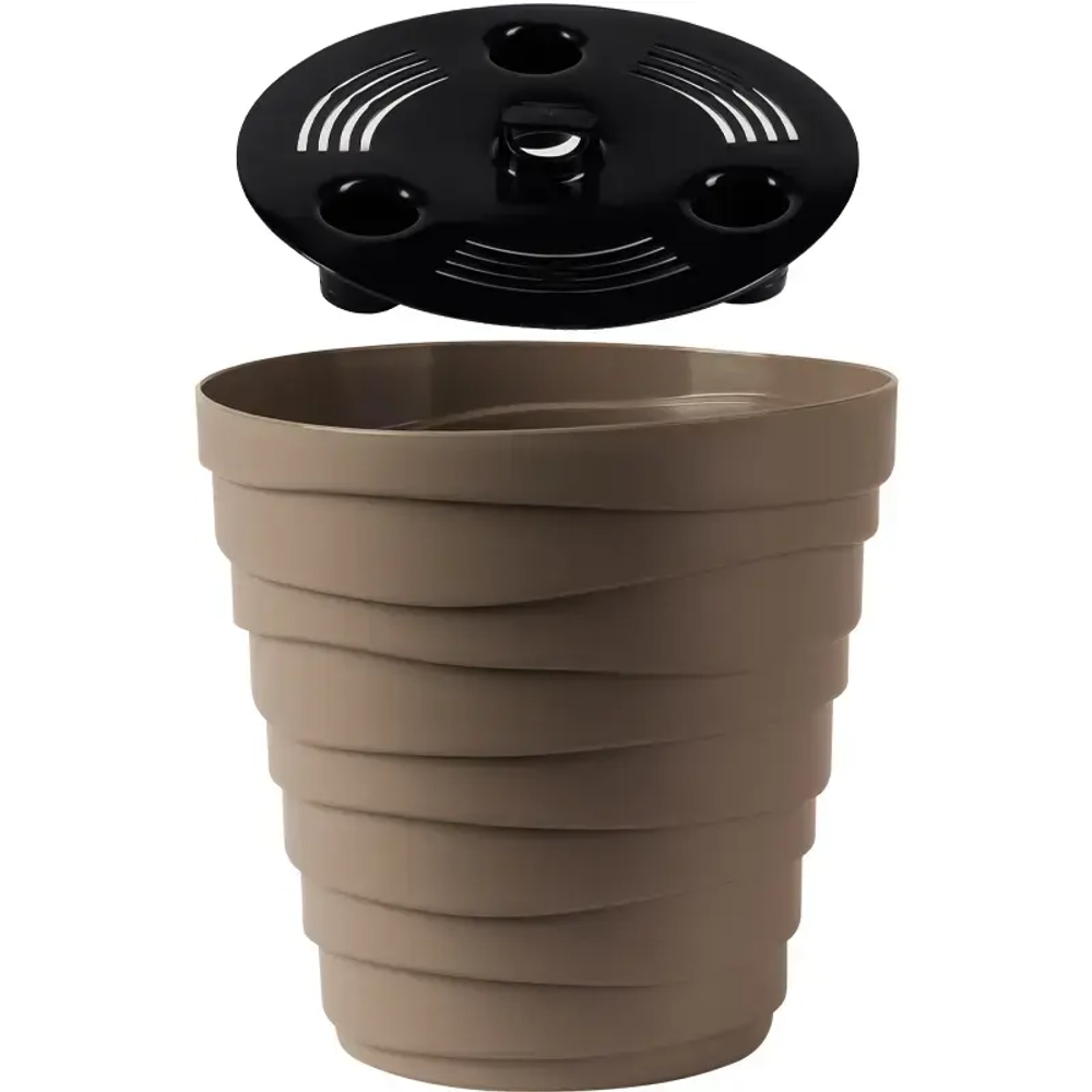 Кашпо для цветов пластиковое 1,4л d-14,5см «Бархан» Фраппе