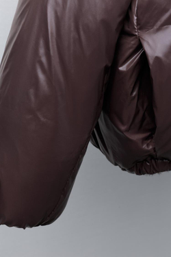 ZARA ДВУСТОРОННЯЯ КУРТКА, ТЕМНО-КОРИЧНЕВЫЙ