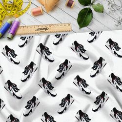 Ткань поплин чёрно-белые спортивные кроссовки