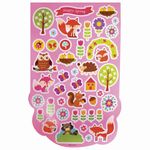 Альбом со сверкающими наклейками "Лесные зверушки", 4 листа, более 250 шт., склейка, ЮНЛАНДИЯ, 662695