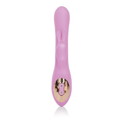 Сиреневый вибромассажер со стимуляцией клитора Katharine - 21 см. (Цвет: сиреневый)