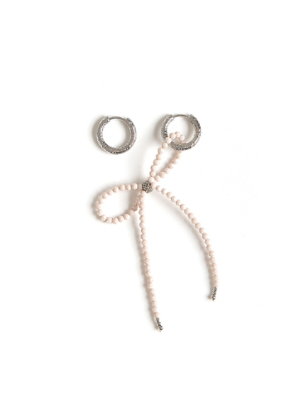 Серьги "Bow Beige Zircon"