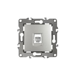 12-3105-03 ЭРА Розетка телефонная RJ11, IP20, Эра12, алюминий | ЭРА 12 Алюминий