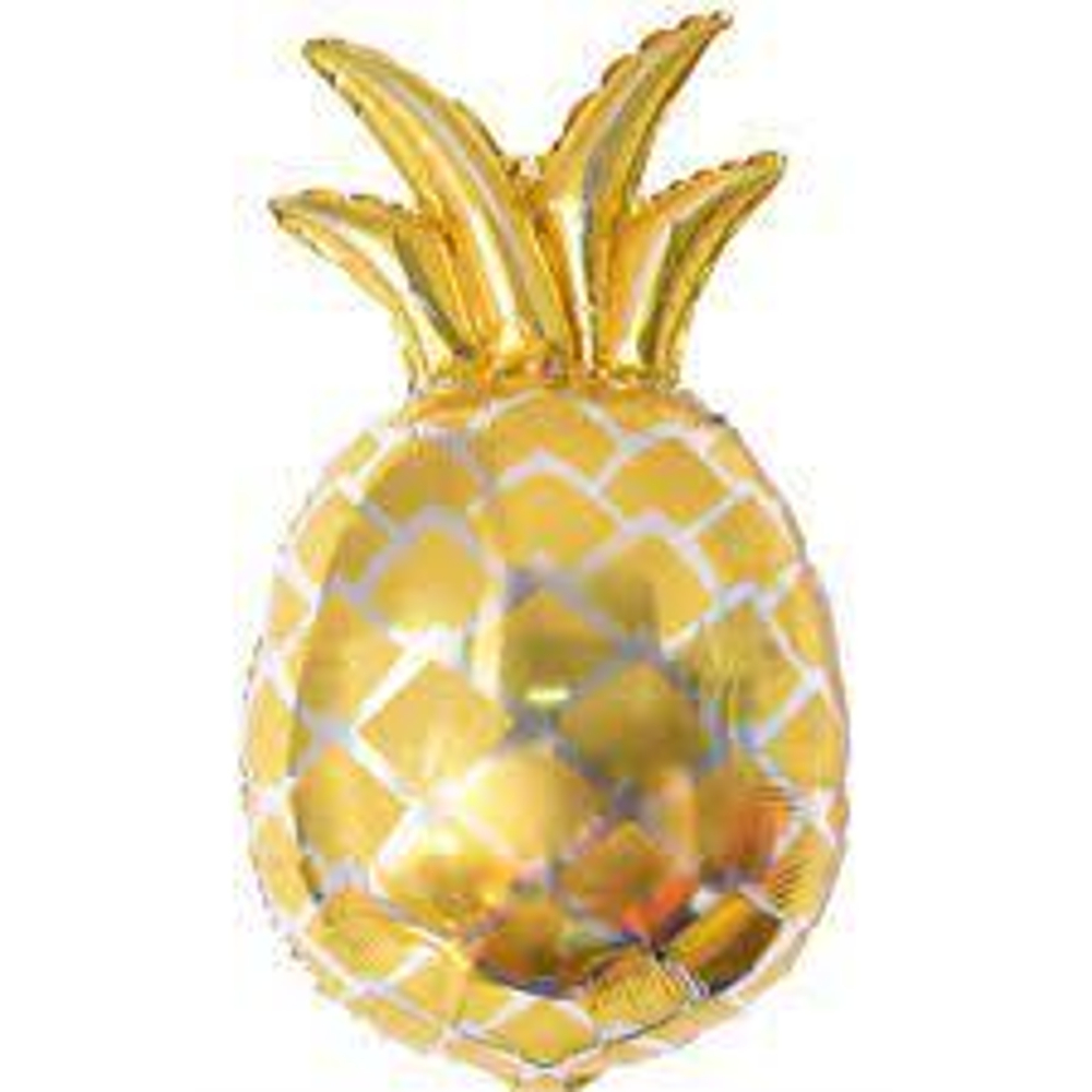 Шар (30""/76 см) Фигура, Ананас, Золото, 1 шт 400 р. А144