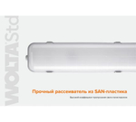 Светильник ДСП14-32-001-6К 32Вт 6500К IP65 Матовый 4000лм 1262х124х85мм WOLTA STD