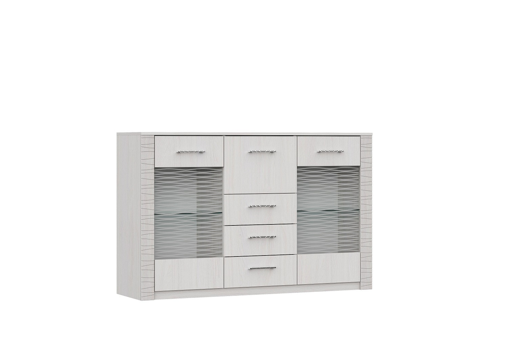 Комод - витрина "Гамма 20" Ясень анкор  светлый, Сандал светлый