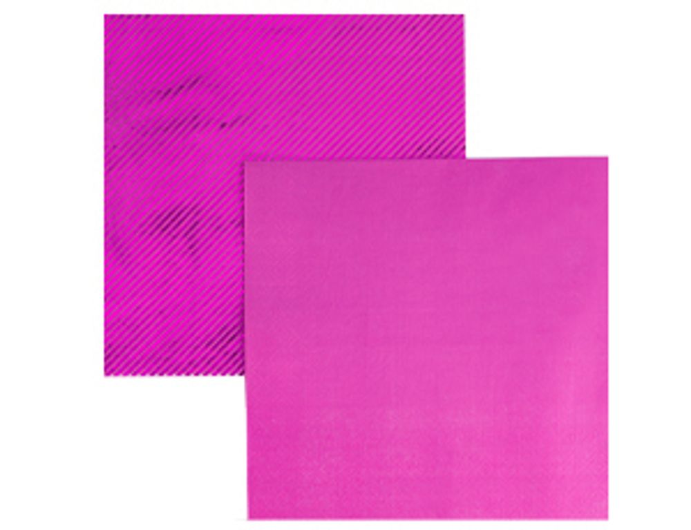 Салфетки фольгированные, Ярко-Розовый (Фуксия), 33 см, 6 шт.