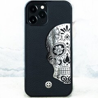 Mexican Katrina's Skull Leather Black