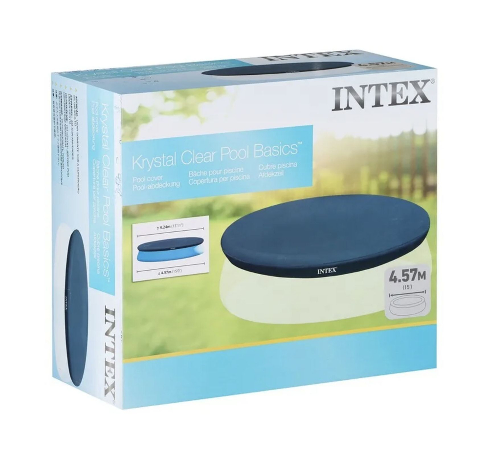 Тент для надувного бассейна Intex 28023, 457 см, защитный чехол-накидка для круглого бассейна Easy Set