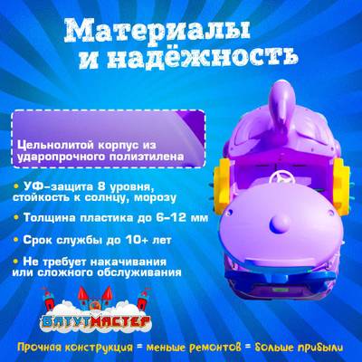 Семейная электрическая лодка-катамаран «Фламинго» фиолетовый, 2+1