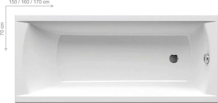 Ванна акриловая прямоугольная CLASSIC 150x70 N белая