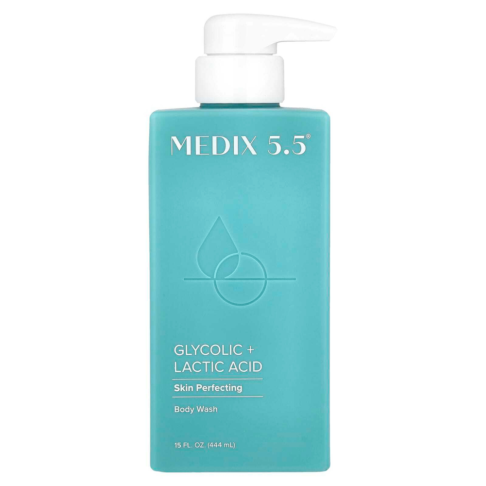 Medix 5.5, гель для душа, совершенствование кожи, гликолевая кислота и молочная кислота, 444 мл (15 жидк. унций)