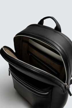 ZARA РЮКЗАК С ТЕКСТУРОЙ, ЧЕРНЫЙ