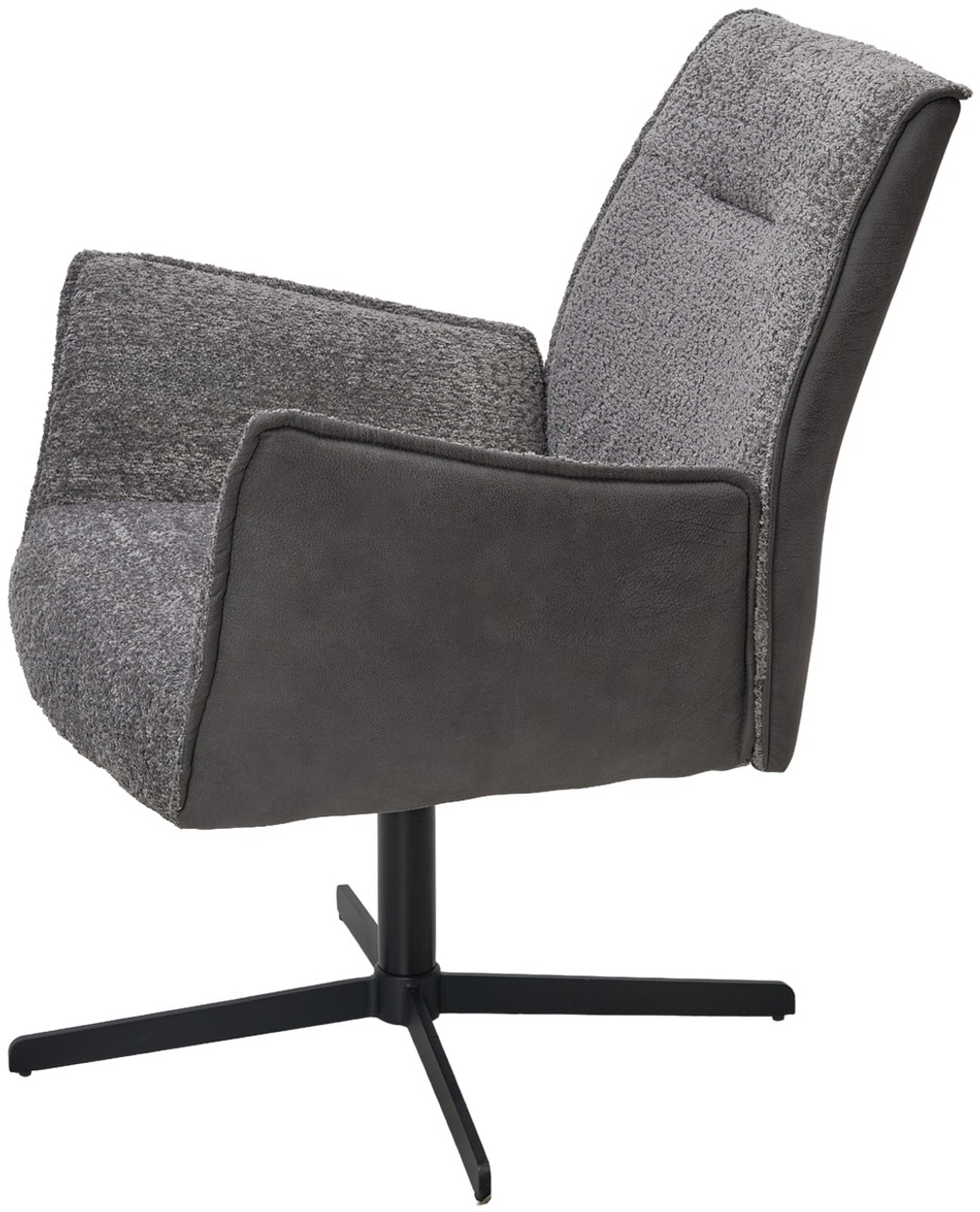 Кресло М-City DISAUR Белфаст (Belfast) поворотный на 360 градусов, Xd841-16 Серый, букле, Gino-457 Серый, ткань, Черный