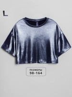 Футболка синяя праздничная для девочки