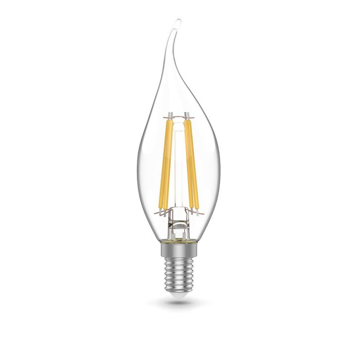 Лампа светодиодная филаментная Gauss E14 4,5W 4100К прозрачная 1041125