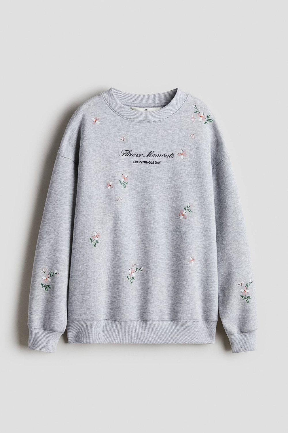 H&M Толстовка с принтом, светло-серый