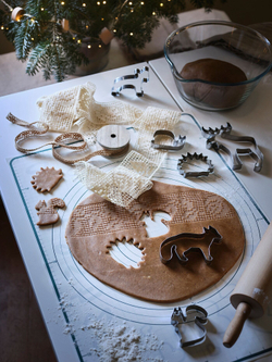 IKEA BAKTRADITION  (ИКЕА БАКТРАДИТИОН)  -  Силиконовый коврик, белый/бирюзовый, 61x46 см