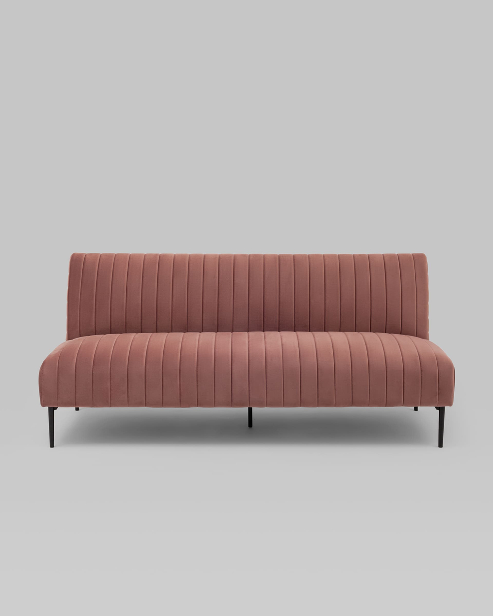 Диван прямой Дрезден велюр пыльно-розовый