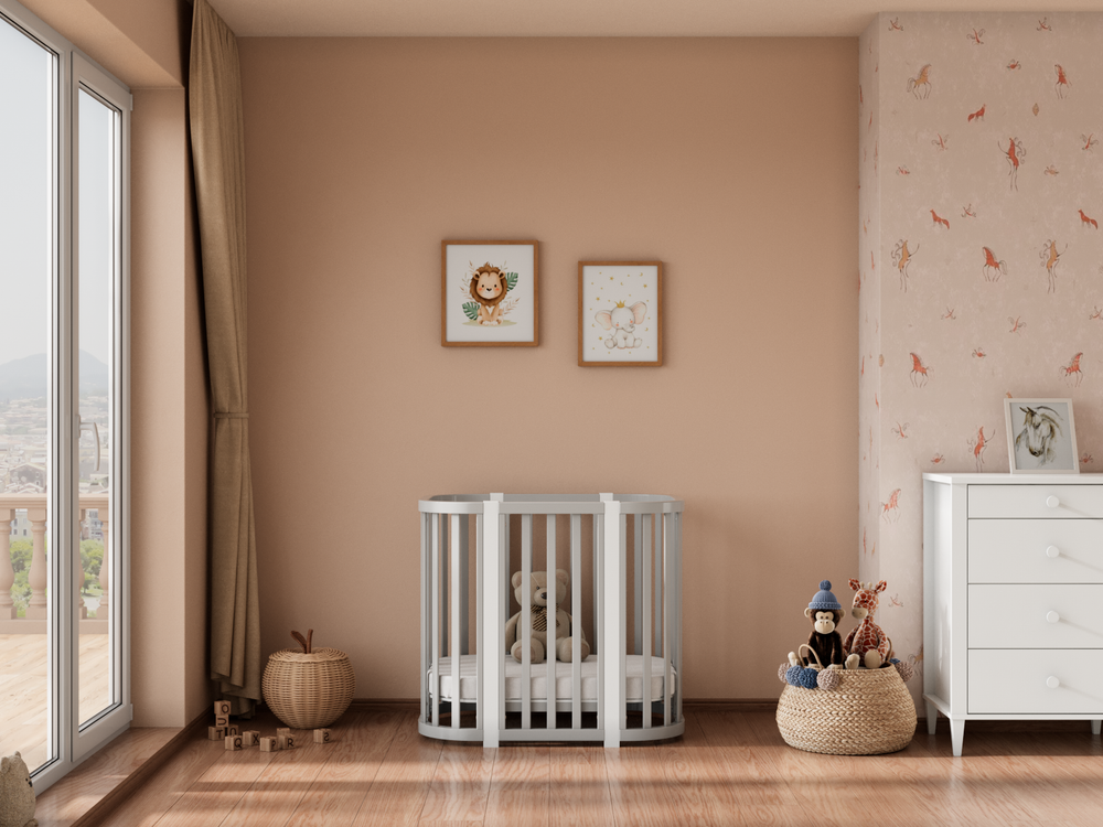 Кроватка детская Incanto Lunna Sonata (серый/белый) маятник поперечный