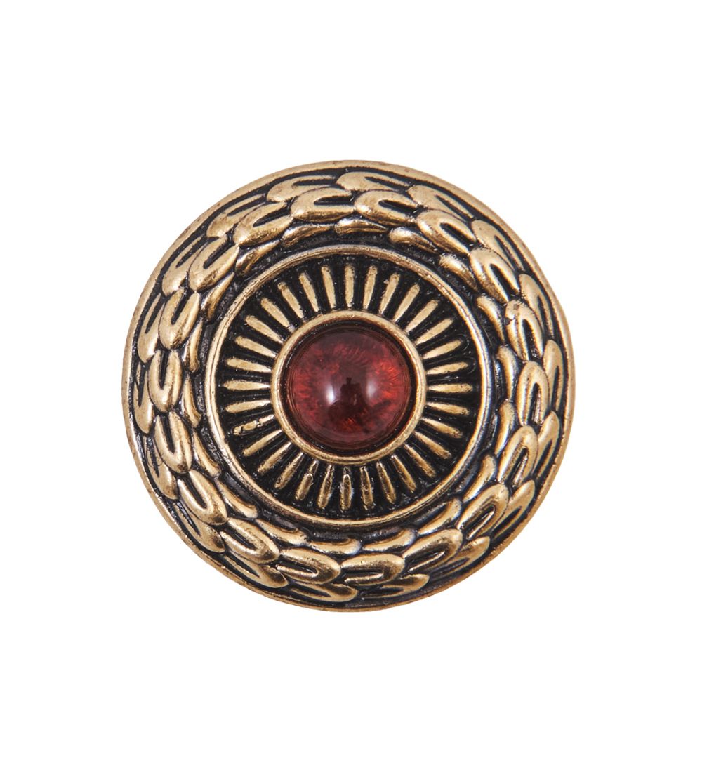 Народные промыслы AM-4194 Пуговица «Лебедь» бол. (латунь, янтарь)