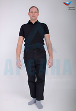 Брюки ортопедические с молниями по бокам. Ткань: Саржа. Цвет Черный. Размер 3XL (54-56)